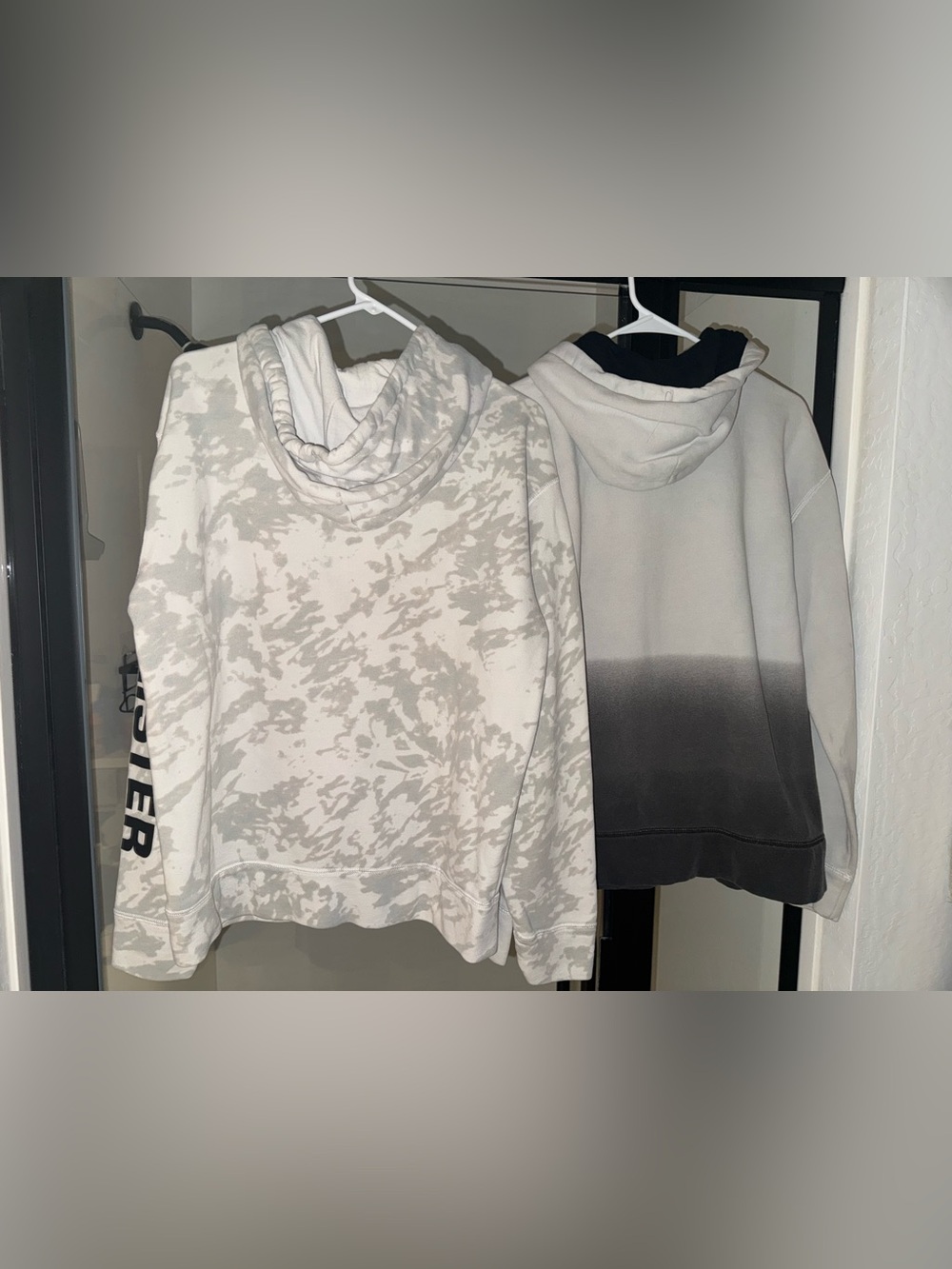 Hollister Men’s Gray Ombre (White) & Light Gray Camo Hoodies - Medium - Picture 2 of 4